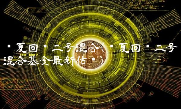 华夏回报二号混合(华夏回报二号混合基金最新估值)