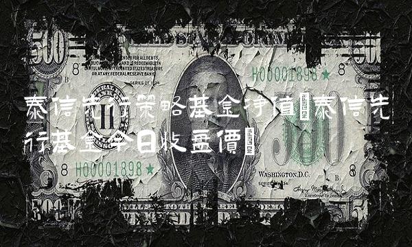 泰信先行策略基金净值(泰信先行基金今日收盘价)