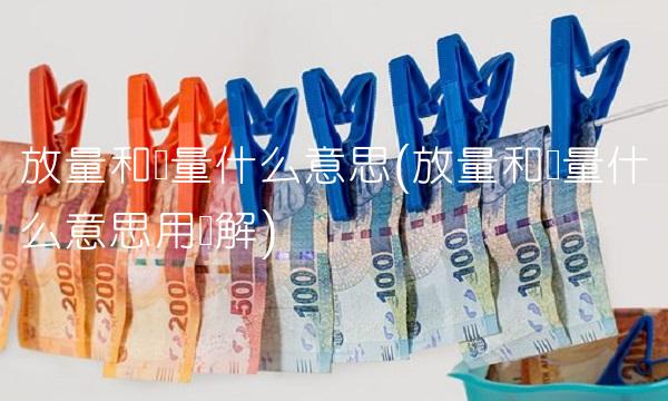 放量和缩量什么意思(放量和缩量什么意思用图解)