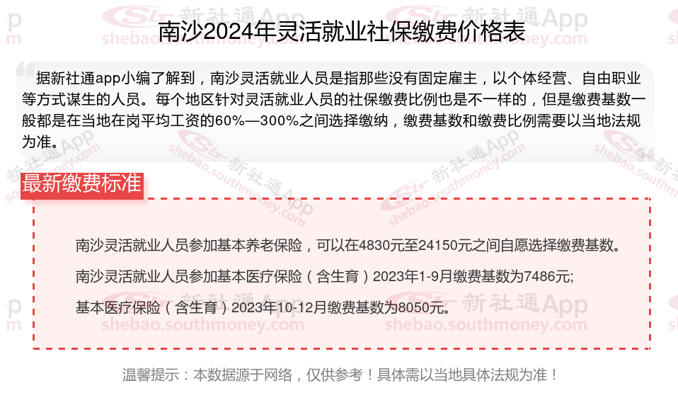 2024年南沙灵活就业人员自费社保缴费基数及比例是多少 南沙灵活就业人员社保怎么缴费，能领多少钱？