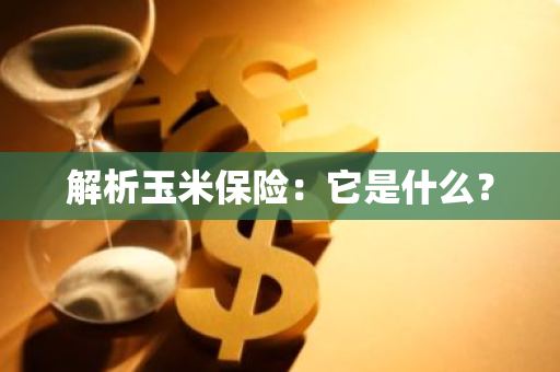 解析玉米保险：它是什么？