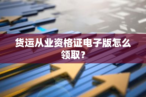 货运从业资格证电子版怎么领取？