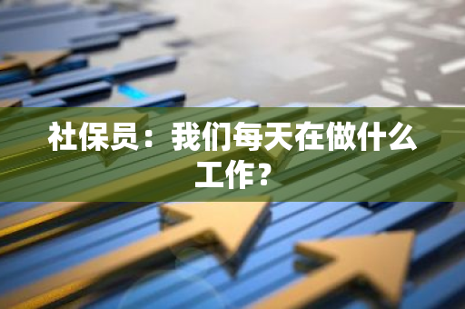 社保员：我们每天在做什么工作？