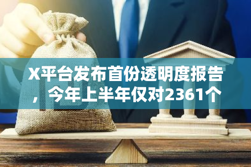 X平台发布首份透明度报告，今年上半年仅对2361个仇恨内容账号采取了行动