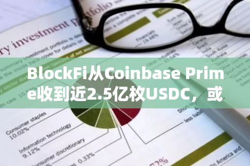 BlockFi从Coinbase Prime收到近2.5亿枚USDC，或将开始偿还客户资金