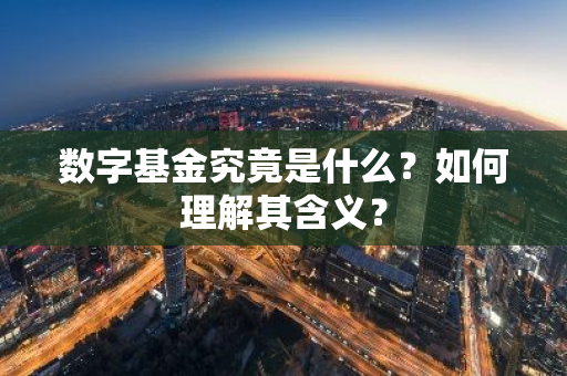 数字基金究竟是什么？如何理解其含义？