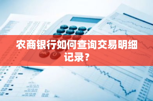 农商银行如何查询交易明细记录？