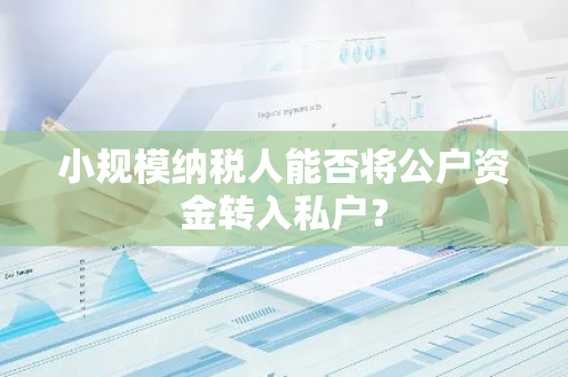 小规模纳税人能否将公户资金转入私户？