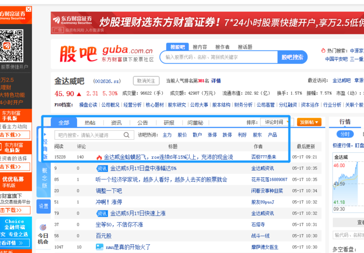 东方财富网股票频道股吧，东方财经股吧官网