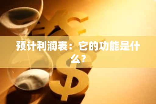 预计利润表：它的功能是什么？