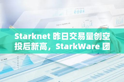 Starknet 昨日交易量创空投后新高，StarkWare 团队成员称得益于 BEAST SLAYERS