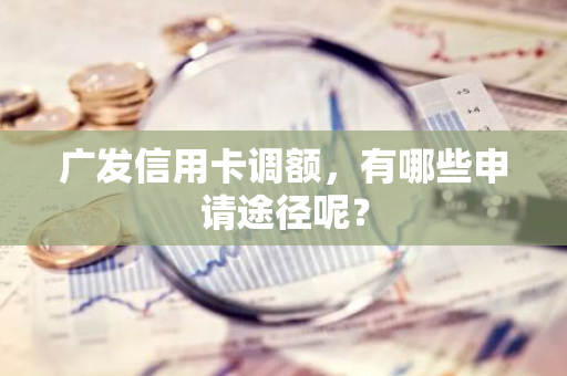 广发信用卡调额，有哪些申请途径呢？