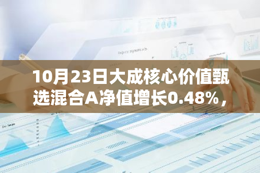 10月23日大成核心价值甄选混合A净值增长0.48%，今年来累计上涨16.5%