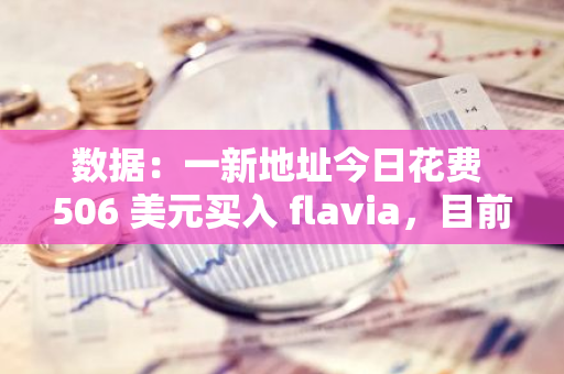 数据：一新地址今日花费 506 美元买入 flavia，目前获利超 270 倍