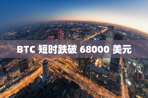 BTC 短时跌破 68000 美元