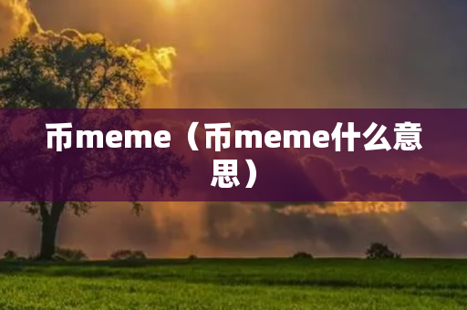 币meme（币meme什么意思）