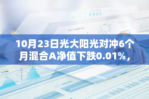 10月23日光大阳光对冲6个月混合A净值下跌0.01%，近6个月累计下跌1.02%