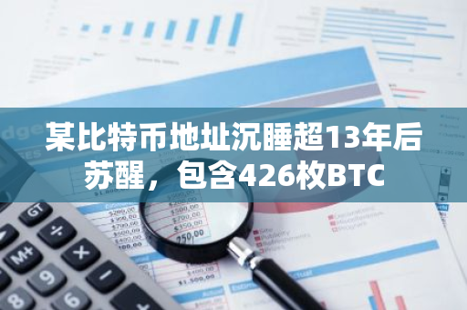 某比特币地址沉睡超13年后苏醒，包含426枚BTC