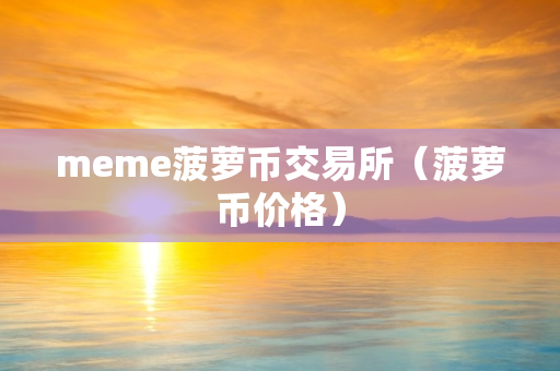 meme菠萝币交易所（菠萝币价格）