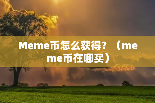 Meme币怎么获得？（meme币在哪买）