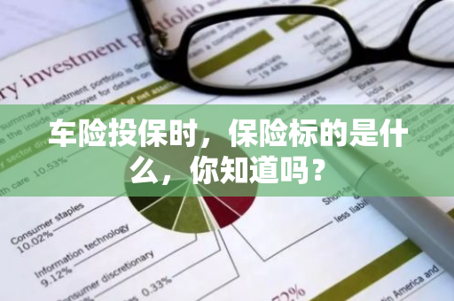 车险投保时，保险标的是什么，你知道吗？