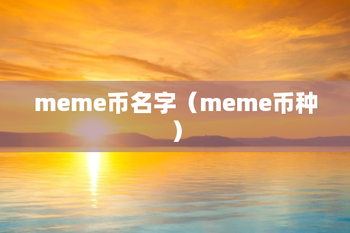 meme币名字（meme币种）