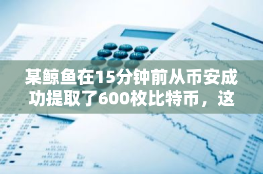 某鲸鱼在15分钟前从币安成功提取了600枚比特币，这一消息引起了市场的广泛关注。