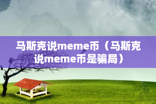 马斯克说meme币（马斯克说meme币是骗局）