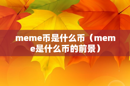 meme币是什么币（meme是什么币的前景）