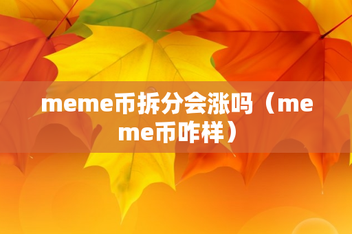 meme币拆分会涨吗（meme币咋样）