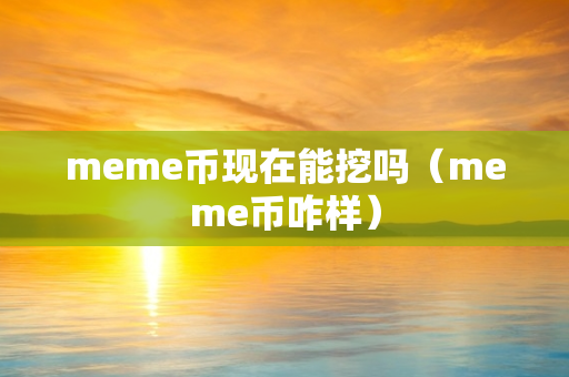 meme币现在能挖吗（meme币咋样）