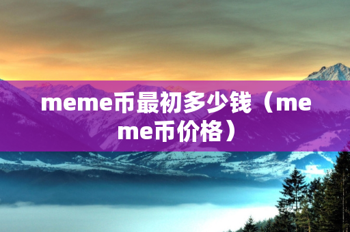 meme币最初多少钱（meme币价格）