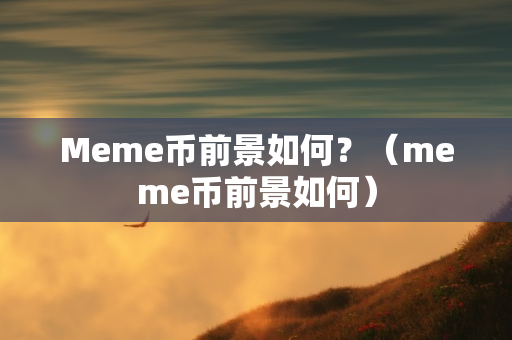 Meme币前景如何？（meme币前景如何）