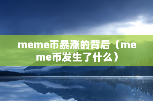 meme币暴涨的背后（meme币发生了什么）