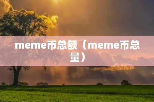 meme币总额（meme币总量）