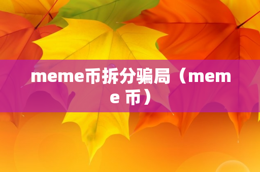 meme币拆分骗局（meme 币）