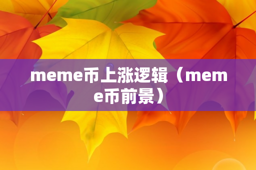 meme币上涨逻辑（meme币前景）