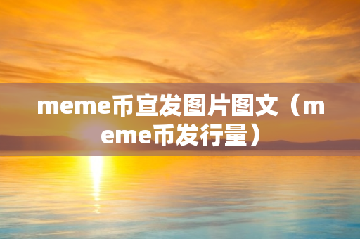 meme币宣发图片图文（meme币发行量）