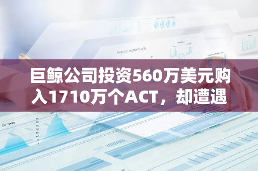 巨鲸公司投资560万美元购入1710万个ACT，却遭遇380万美元的亏损