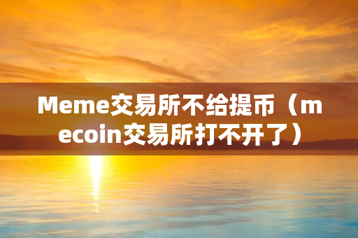 Meme交易所不给提币（mecoin交易所打不开了）