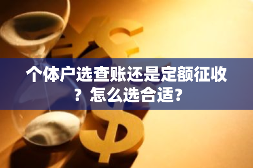 个体户选查账还是定额征收？怎么选合适？