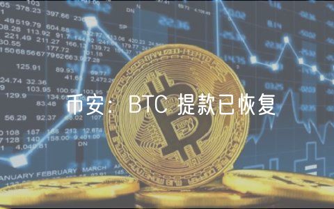 币安：BTC 提款已恢复