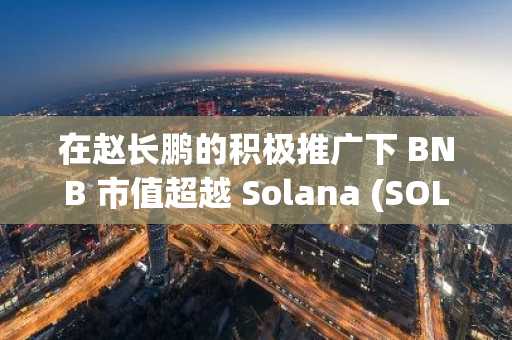 在赵长鹏的积极推广下 BNB 市值超越 Solana (SOL)