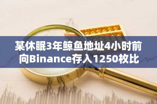 某休眠3年鲸鱼地址4小时前向Binance存入1250枚比特币