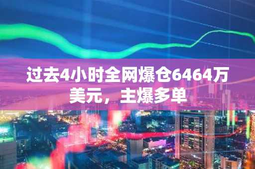 过去4小时全网爆仓6464万美元，主爆多单